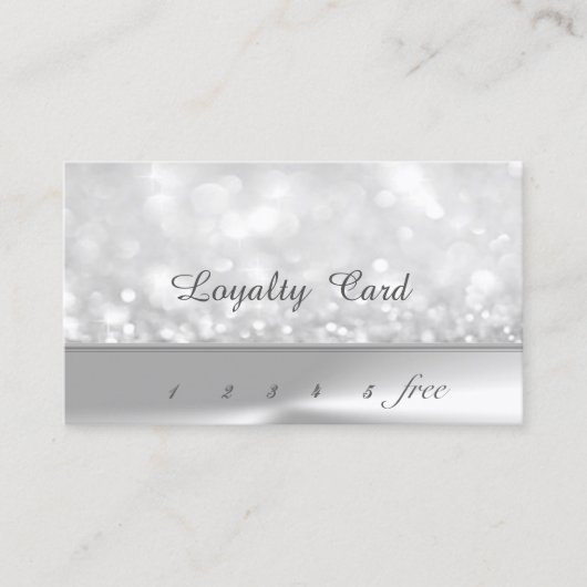 Elegant Stylish Silver Bokeh Loyalty Kaart (Voorkant)