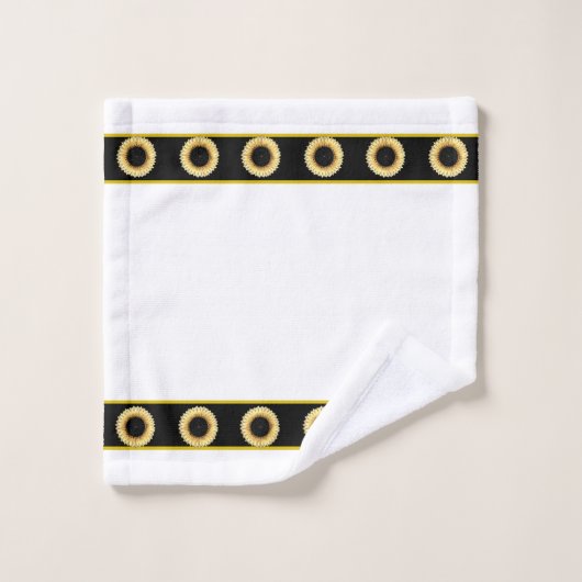 Elegant, Stylish Sunflowers on White Bad Handdoek (Wasdoekje)