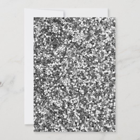 Elegant Stylish Tiara, Silver Sequins Sweet 16 Par Kaart (Achterkant)