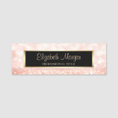 Elegant Stylish Trendy Glitter Bokeh, Lijst Naamplaatje (Voorkant)