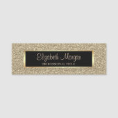 Elegant Stylish Trendy Gold Glitter, Lijst Naamplaatje (Voorkant)