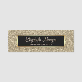 Elegant Stylish Trendy Gold Glitter, Lijst Naamplaatje