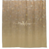 Elegant Stylish Trendy Gold Ombre Glitter Monogram Douchegordijn (Voorkant)