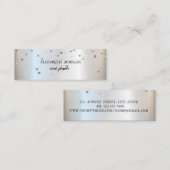 Elegant Stylish Trendy, Silver Confetti Mini Visitekaartje (Voorkant / Achterkant)