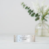 Elegant Stylish Trendy, Silver Confetti Mini Visitekaartje (Staand voorkant)