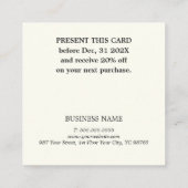 Elegant Stylish Turquoise Pastel Blue Coupon (Achterkant)