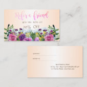 Elegant Stylish Waterverf Floral Reference Kaart (Voorkant / Achterkant)