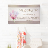 Elegant Stylish Waterverf Magnolia Wedding Banner (Insitu)