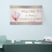 Elegant Stylish Waterverf Magnolia Wedding Banner (Beurs)