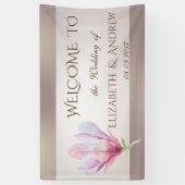 Elegant Stylish Waterverf Magnolia Wedding Banner (Verticaal)