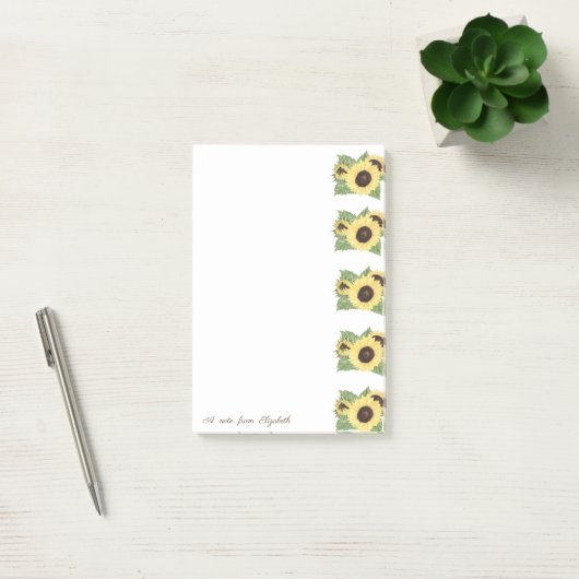 Elegant Stylish Waterverf Sunflower Post-it® Notes (Kantoor)
