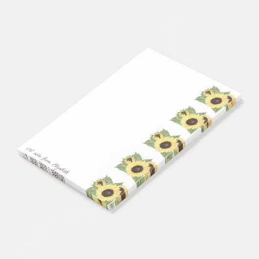 Elegant Stylish Waterverf Sunflower Post-it® Notes (Schuin)