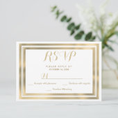 Elegant stylish white gold frame RSVP (Staand voorkant)