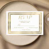 Elegant stylish white gold frame RSVP