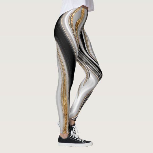 Elegant Stylish White Marble Leggings (Rechts)