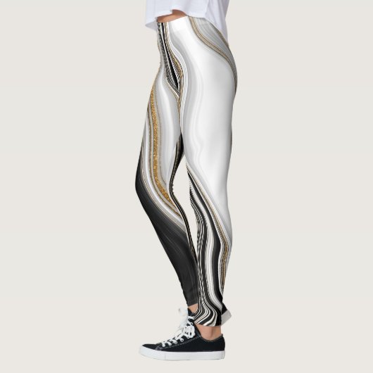 Elegant Stylish White Marble Leggings (Links)