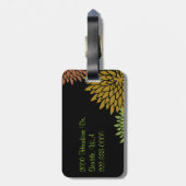 Elegant stylized Chrysanthemums Custom Bagagelabel (Achterkant verticaal)