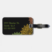 Elegant stylized Chrysanthemums Custom Bagagelabel (Achterkant horizontaal)