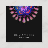 Elegant Stylized Mandala  Vierkante Visitekaartje (Voorkant)