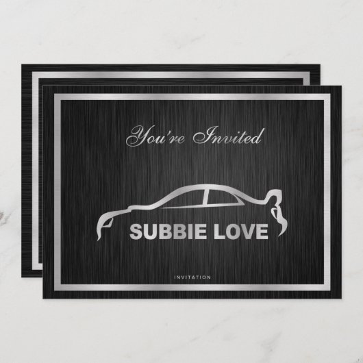 Elegant Subbie Love Uitnodiging (Voorkant / Achterkant)