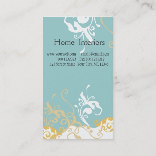 Elegant subtiel artistiek veeg pastel blauw Daylil Visitekaartje (Achterkant)