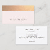 Elegant subtiel Gold Glitter Licht Roze Visitekaartje (Voorkant / Achterkant)