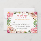 Elegant subtle Chic Pink Floral Meal Choices RSVP (Voorkant)