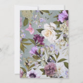 Elegant Subtle Green Floral Wedding Kaart (Achterkant)
