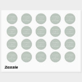 Elegant Subtle Green Wedding Envelope Seal Ronde Sticker (Vel)