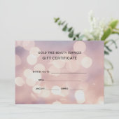 Elegant Subtle Pink Bokeh | Cadeaubon (Staand voorkant)