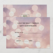 Elegant Subtle Pink Bokeh | Cadeaubon (Voorkant / Achterkant)