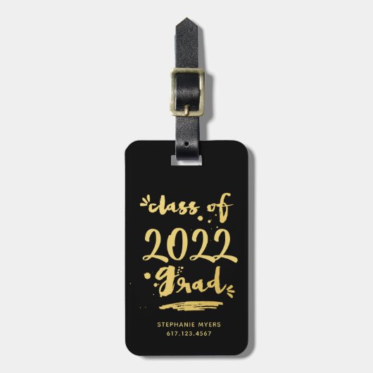 Elegant Succes Gold Aangepaste Datum Bagagelabel (Voorkant verticaal)