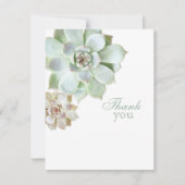 Elegant Succulent Afstuderen Blank Bedankkaart (Voorkant)
