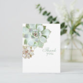 Elegant Succulent Afstuderen Blank Bedankkaart (Staand voorkant)