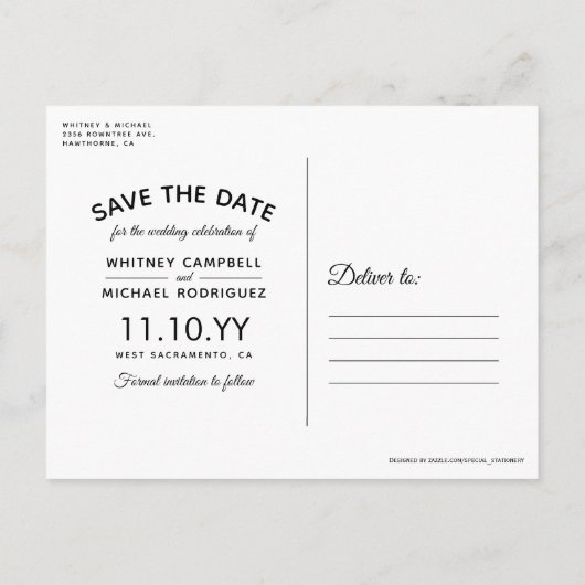 Elegant  Succulent Bloemen Save the Date Aankondigingskaart (Achterkant)
