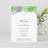 Elegant Succulent Cross Christening Religieuze Kaart (Staand voorkant)