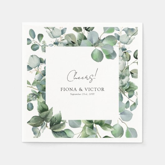 Elegant Succulent Eucalyptus Greenery Wedding Servet (Voorkant)