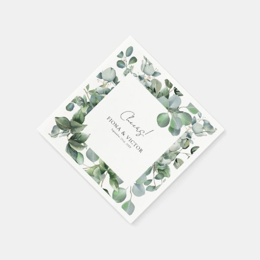 Elegant Succulent Eucalyptus Greenery Wedding Servet (Hoek)
