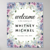 Elegant  Succulent Floral Welkom bruiloft Poster (Voorkant)