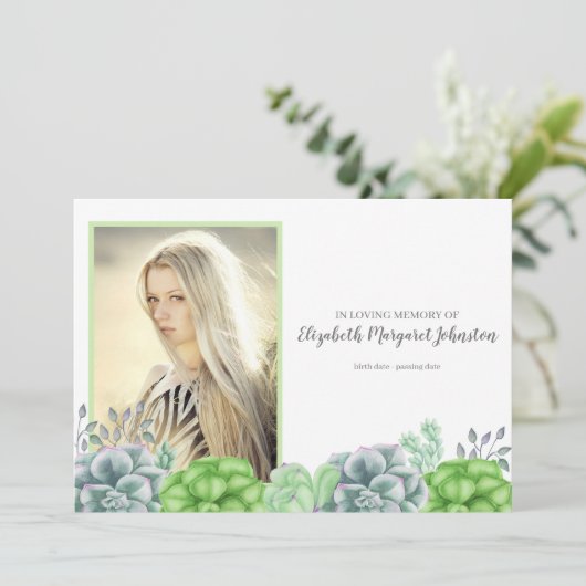 Elegant Succulent Garden in het houden van geheuge Bedankkaart (Staand voorkant)