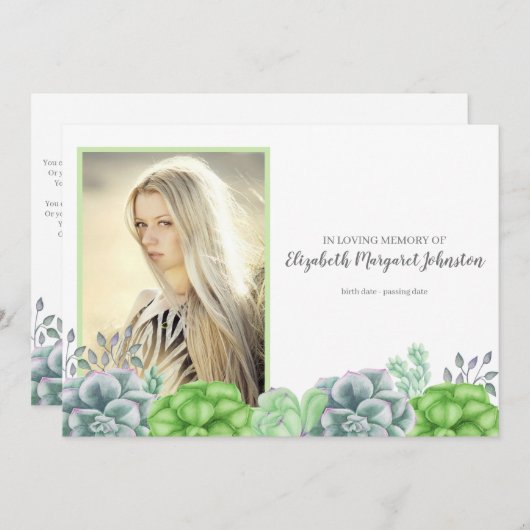 Elegant Succulent Garden in het houden van geheuge Bedankkaart (Voorkant / Achterkant)