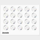 Elegant Succulent Gold Frame Wedding Ronde Sticker (Vel)