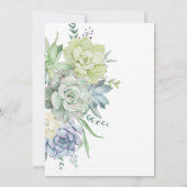 Elegant Succulent Greenery Engagement Party Kaart (Achterkant)