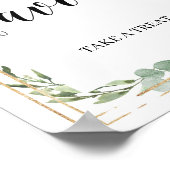 Elegant succulent greenery verlaat gouden bonensym poster (Hoek)