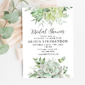 Elegant Succulent Greenery Vrijgezellenfeest Kaart