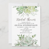 Elegant Succulent Greenery Vrijgezellenfeest Kaart (Voorkant)