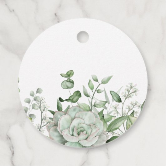 Elegant Succulent Greenery Wedding Bedankt Bedankjes Labels (Achterkant)