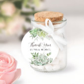 Elegant Succulent Greenery Wedding Bedankt Bedankjes Labels