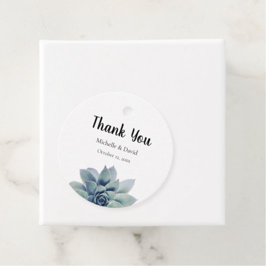 Elegant Succulent Greenery Wedding Bedankt Bedankjes Labels (In situ)