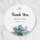 Elegant Succulent Greenery Wedding Bedankt Bedankjes Labels (Voorkant)